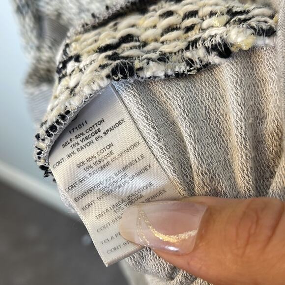 DOLAN Gray Woven / Knit 3/4 Sleeve Mini Dress / Tunic Top Size Medium - Picture 5 of 8